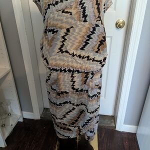 Jessica Simpson Multicolor Zigzag Midi Dress